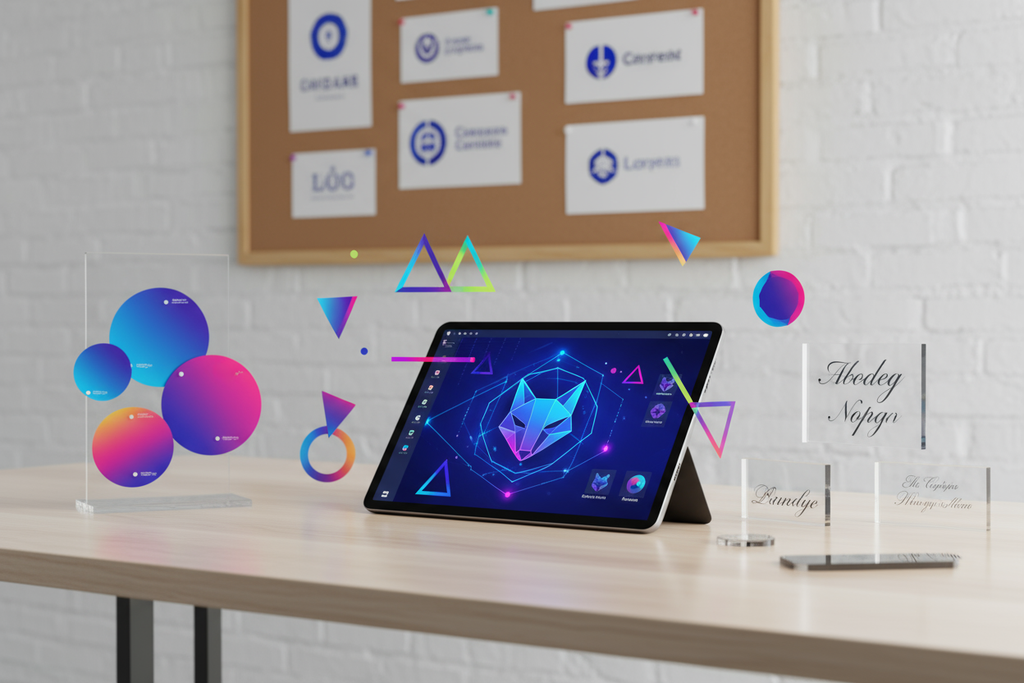 présente un produit creation de logo